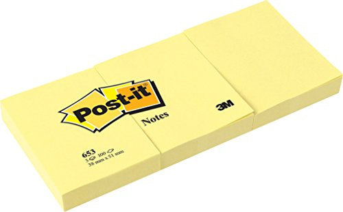 3M 3M01401 38mm x 51mm Postit Note - Yellow