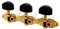 Schaller »HAUSER MACHINE HEADS - GOLD - BASEPLATE 3 - CLASSIC EBONY - WHITE NYLON POSTS 10mm« Mechaniken für Konzert-Gitarre - Set mit 2 Stück