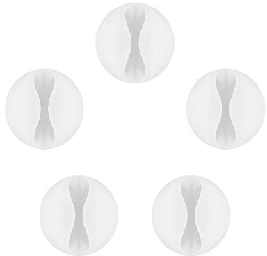 Goobay 95183 Kabelmanagement 1 Slot (mini) / Kabelhalter für ein Kabel, Kabelklemme für Schreibtisch, Auto, Büro, Kabelclip Selbstklebend, Kabel Organizer, 15x29 mm, 5er Set