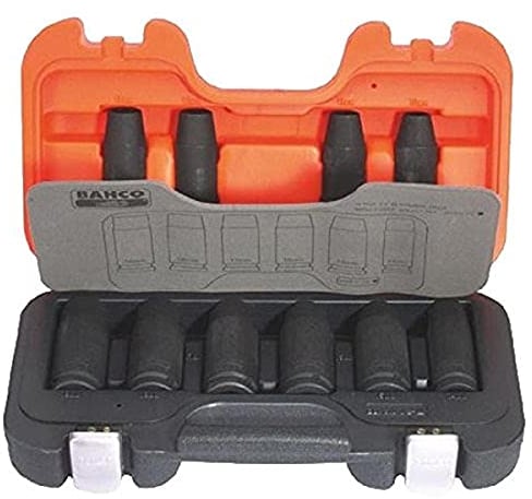 Bahco DD/S10 Impact Sockets Set Deep, Orange/Black, 10-19 mm