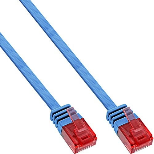 InLine 71614B Patchkabel flach, U/UTP, Cat.6, blau, 1,5m