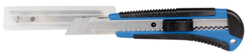 SW-Stahl 90645L Abbrechmesser 18 mm, Metall Teppichmesser Profi Qualität | Robustes Cuttermesser mit Metall-Klingenführung und stabilem Gehäuse, inkl. 18 mm Klingenbreite für Industrie & Handwerk