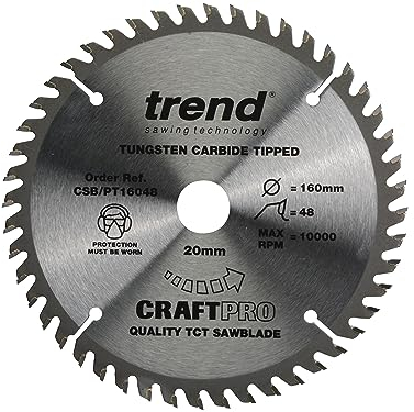 Trend Laminat & HPL Kreissägeblatt, 160mm Durchmesser, 20mm Bohrung, 48 Zähne, HW, 2,2mm Schnittbreite, +4° Haken, CSB/PT16048