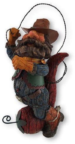 Things2Die4 Whimsical Cowboy Riding Chili Pepper Twirling Lasso Statue