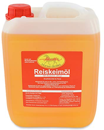 Scheidler horse-direkt Reiskeimöl 10 Liter Kanister Für Pferde – Kann den natürlichen Muskelaufbau unterstützen - Einzelfuttermittel für Tiere
