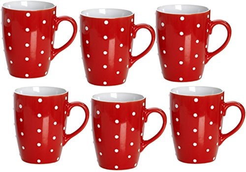 Ritzenhoff & Breker Kaffeebecher Set Pinto, 6 teilig, Rot, 320 ml