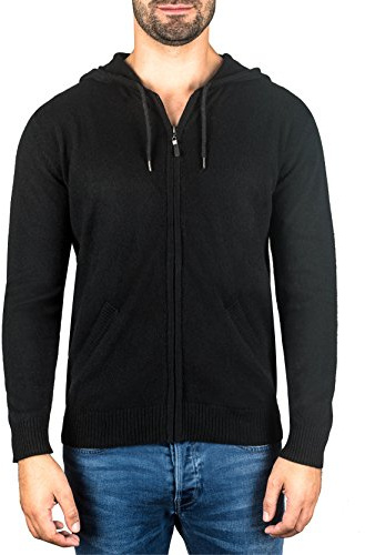 CASH-MERE.CH 100% Kaschmir Herren Kapuzenpullover | Hoodie mit Reißverschluss