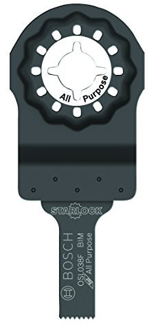 BOSCH OSL038F 1-Piece 3/8 In. Starlock Oscillating Multi Tool All Purpose Bi-Metal Plunge Cut Blade for Applications in Wood, Wood with Nails, Drywall, PVC, Metal (Nails and Staples)