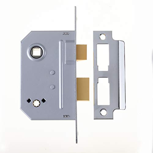 Yale YES-5LDL-CH-64 - Essentials - 5 Lever Sashlock - Boxed steel strike plate to insert into the door frame, Anti-drill plates and 20 mm anti-saw dead bolt - Chrome