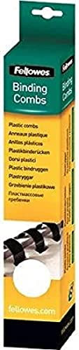 Fellowes A4 8mm Binding Combs for Comb Binding Machine - 21 Ring, 21 - 40 Sheet Binding Capacity - Pack of 25 - White