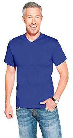 Premium V-Ausschnitt T-Shirt Herren, Königsblau, XXL