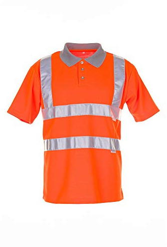 Planam 2098064 Warnschutz Poloshirt, Orange/Grau, Größe XXXL