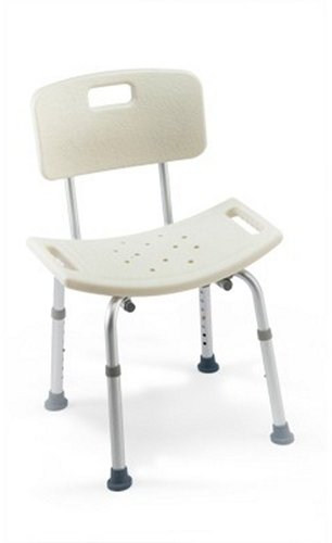 Shower chair / Stool with Back Rest - Height Adjustable