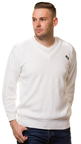 Malay Men’s Bowling Golf White Jumpers Sweaters Tops Bowl Logo Size S to 5XL