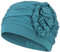 Christine Headwear Lotus Turban Damen Meerblau | Chemo Kopfbedeckung Damen | Kopftuch für Damen Mit Haarausfall | Chemo Mütze Damen Auf 95% Viskose Bambus 5% Elasthan