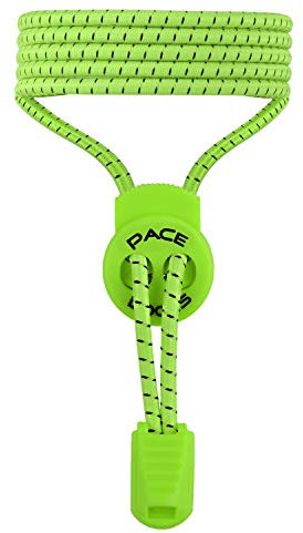ALPHAPACE Pace Locks Elastische Schnürsenkel ohne binden mit Schnellverschluss, Schuhbänder ohne Schnüren, Slip-on Schnellverschluss für Sport, Jugend & ältere Menschen, 120 cm, 1-Paar in Grün