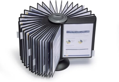 Durable Sichttafeldrehständer Sherpa Display System carousel 40, mit 40 schwarzen Sichttafeln A4, schwarz, 563301