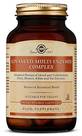 Solgar Advanced Multi-Enzyme Complex Vegetable Capsules, Pack of 90 - For Improved Digestion and Food Absorption - Naturally Derived Enzymes - Vegan and Kosher