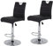 Hela Tische, 2er Set Barhocker Bistrohocker Miranda, Kunstleder Schwarz, Trompetenfuß mit Lift und 360° drehbar, Sitzhöhe 60 auf 82 cm