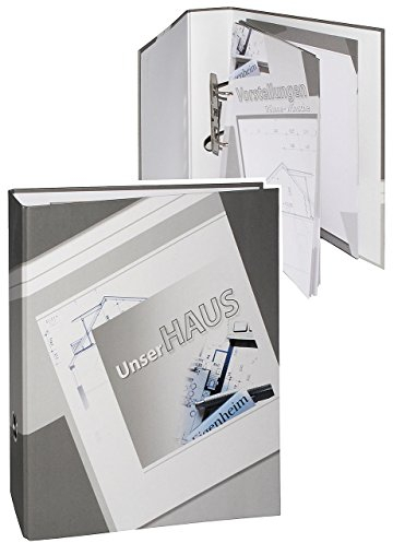 alles-meine.de GmbH A4 Ringbuch/Ordner/Fotoalbum - unser Haus - incl. Einlagen für Planung Hausbau & Umbau & Renovierung/Eigenheim - Bautagebuch - Bauabschnitte - Richt..