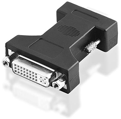 D-SUB DVI Adapter, 24+5 DVI-I Buchse Kupplung weiblich auf S-VGA Stecker männlich, HD, Schwarz
