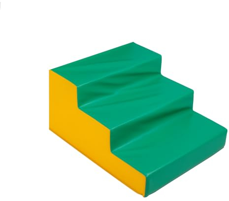 Sport-Thieme Bauelement Treppe | Für Schaumstoffbausteine | Hochwertiger Schaumstoff | Bauen, Turnen, Spielen | Strapazierfähiges Kunstleder | Abwaschbar | 3 Ausführungen