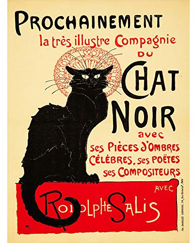 Wee Blue Coo Prints Advert Theatre Stage Cabaret Black CAT SALIS Paris France Poster 30X40 cm 12X16 IN Print Werbung Theater Bühne SCHWARZ Frankreich