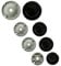 SPARES2GO (Non Universal) Oven Cooker Hob Gas Burner Crown & Flame Cap Kit for CDA (Small, 2 Medium & Large, 55mm - 100mm)
