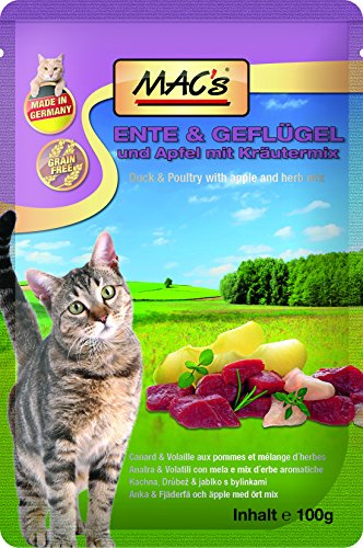MAC'S Nassfutter Pouchpack ENTE und GEFLÜGEL 100g für Katzen getreidefrei