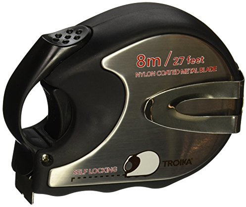TROIKA Maßband ACCURATE - TAP16/ST - Maßband, 8m/27ft - mit Stopper und Gürtelclip - Edelstahlgehäuse - 8 Meter Band - das Original von TROIKA