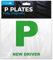 Simply TL1100 Pack of 2, Fully Magnetic Car P-Plates Twin Pack for New Drivers, Easy to Attach and Remove, Strong Magnet Backs for Vehicles