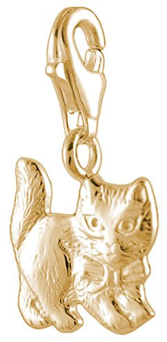 Melina Damen-Charm Bettelarmband Anhänger Katze vergoldet Gelbgold 925 Silber - 1801634