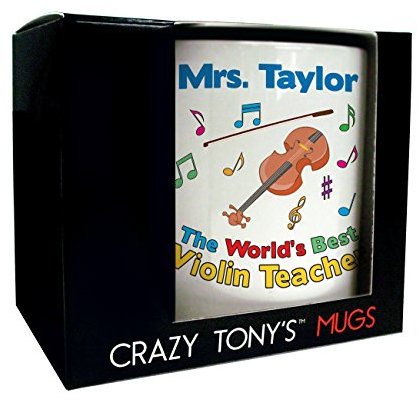 CRAZY TONY'S Music Teacher Personalised Mug Congratulations Mum Thank You Violin Teacher Gift