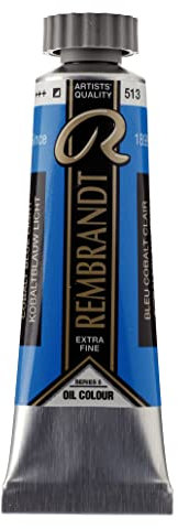 Rembrandt Oil Colour - Bleu de cobalt clair 513 - Tube de 15 ml de qualité artistique - Pigments extra-fins de première qualité