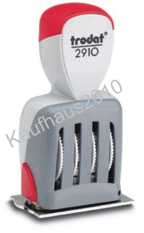 Trodat Text- und Datumstempel 2910/P05, Rechteckig, Gummi, 54x34mm