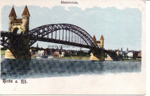Postkarte. Rheinbrücke. Bonn a. Rh.