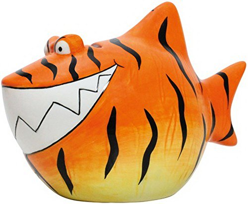 Spardose Sparhai Moneybank 'Tigerhai' orange- braun