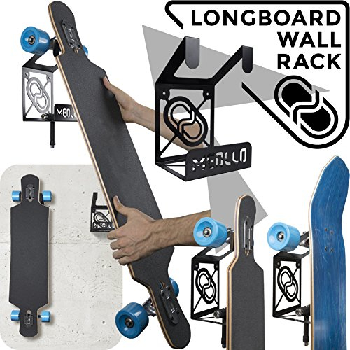 MEOLLO Longboard Wandhalterung (100% Stahl) (schwarz)