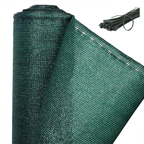 WOLTU Brise-Vue 1,8x6 m, Filet d'ombrage Clôture d'ombrage en Tissu HDPE 150 g/m², Résistant aux UV, Protection Contre Le Vent, Les Intempéries pour Jardin, Balcon, avec Attaches de Câbles, Vert