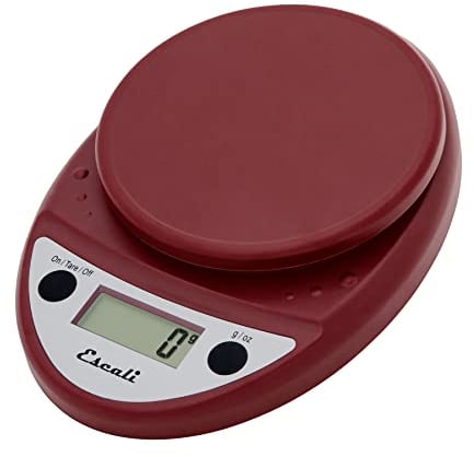 Escali P115WR Báscula de Cocina Primo, Báscula Digital para Cocinar, Accesorio de Menaje de Cocina, Negocios y Ocio, Ideal para Control de Peso, 5 kg, Rojo Cálido, 22 x 15 x 4 cm