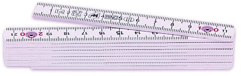 Metrica 19043 Glasfaser-Massstab 1 m, rote Dezimalen