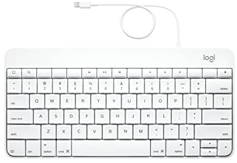 Logitech Wired Keyboard iPad with Lightning Connector - White