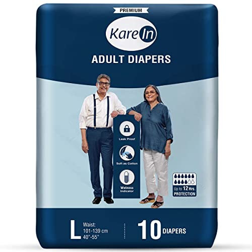 Inkontinenz Slip für Erwachsene - 10 x Saugfähige Windelhosen für Männer und Frauen - Diskreter Auslaufschutz und Elastischen Bündchen - Gr. L (89-120 cm)