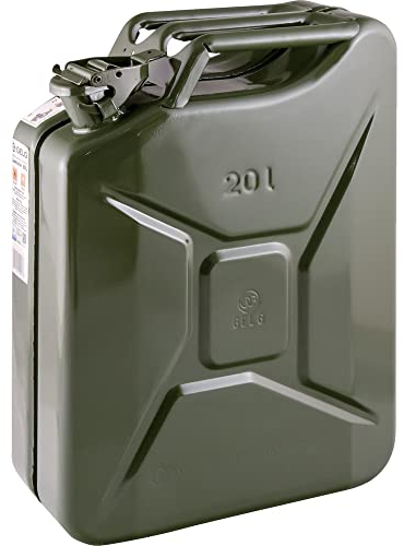 Benzinkanister Kraftstoffkanister Metall 20 Liter Kanister für Benzin und Diesel GRÜN ral 6003