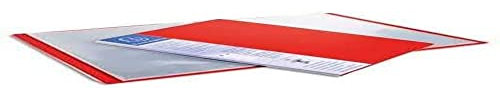Exacompta - Réf. 88205E - 1 Protège-documents avec porte étiquette 3 faces Up Line - 20 pochettes - 40 vues - pour A4 - dimensions 24 x 32 cm - couverture en polypro rigide opaque - couleur rouge