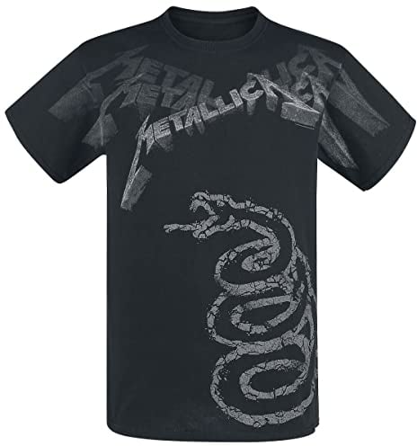 Metallica Black Album Faded Männer T-Shirt schwarz M 100% Baumwolle Band-Merch, Bands