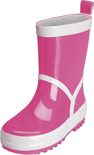Playshoes Kinder Gummistiefel aus Naturkautschuk, trendige Unisex Regenstiefel mit Reflektoren, Pink, 28/29 EU