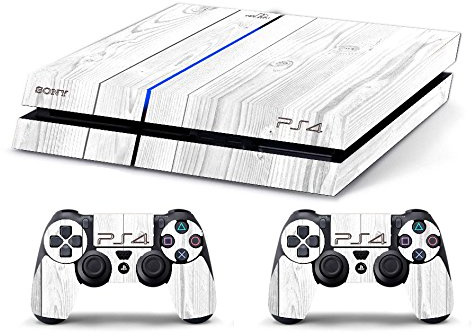 Skin Compatibile per PS4 OLD HD - -Cover Adesiva limited edition (Legno Bianco)