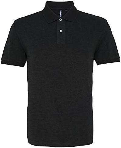 Asquith & Fox Men's Asquith and Fox Men's Polo Regular Fit Short Sleeve Polo Shirt, Black (Black Heather 000), X-Large (Manufacturer Size:XL)