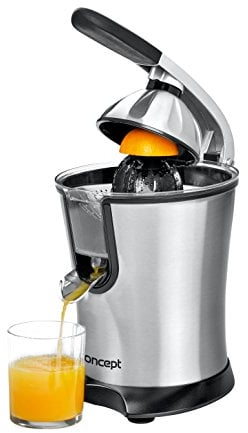 CONCEPT Hausgeräte CE3520 Hochwertige elektrische Zitruspresse mit Hebelarm, 750ml, 160W, Edelstahl